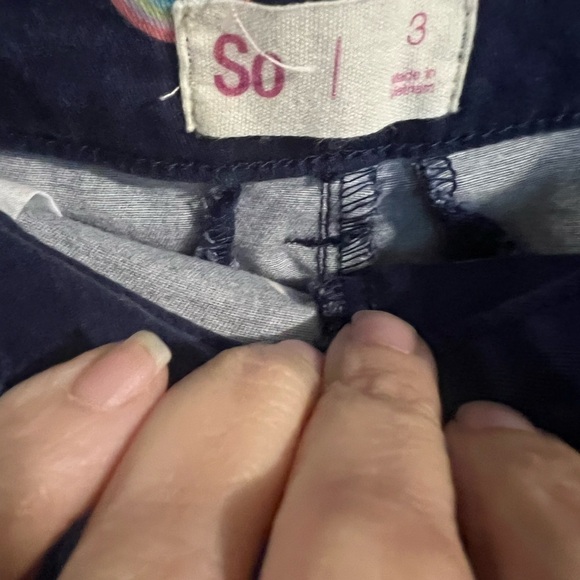 So Juniors Navy Blue Rainbows Stretch Cotton Blend Cuffed Mid Rise Size 3 Shorts - Picture 4 of 5